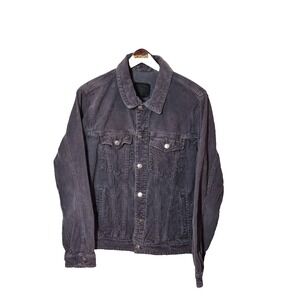 Abercrombie‎ & Fitch Jacket Mens Extra Large Gray Corduroy Bomber Washed